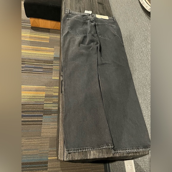 NWT Agolde Mid Rise Relaxed Distressed Boot Cut Bootcut Jeans Percolate Black - Picture 10 of 11